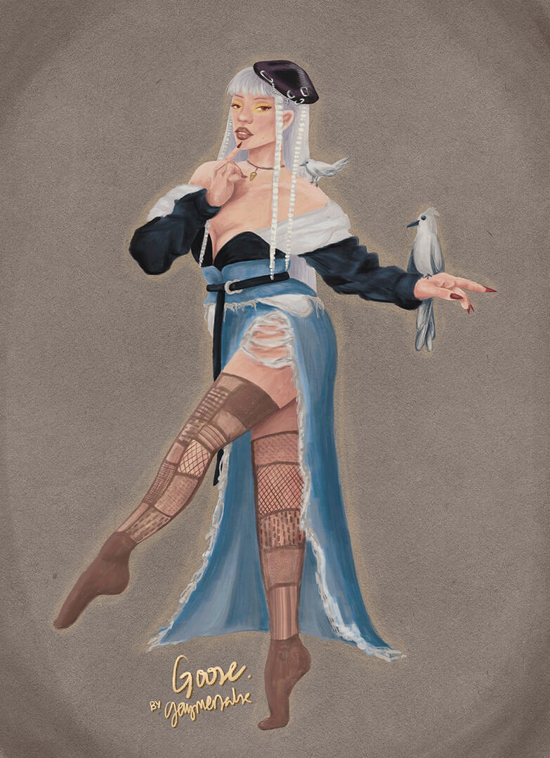 Goose. - full body; sketchbook brushes with a decent details wow (2024)