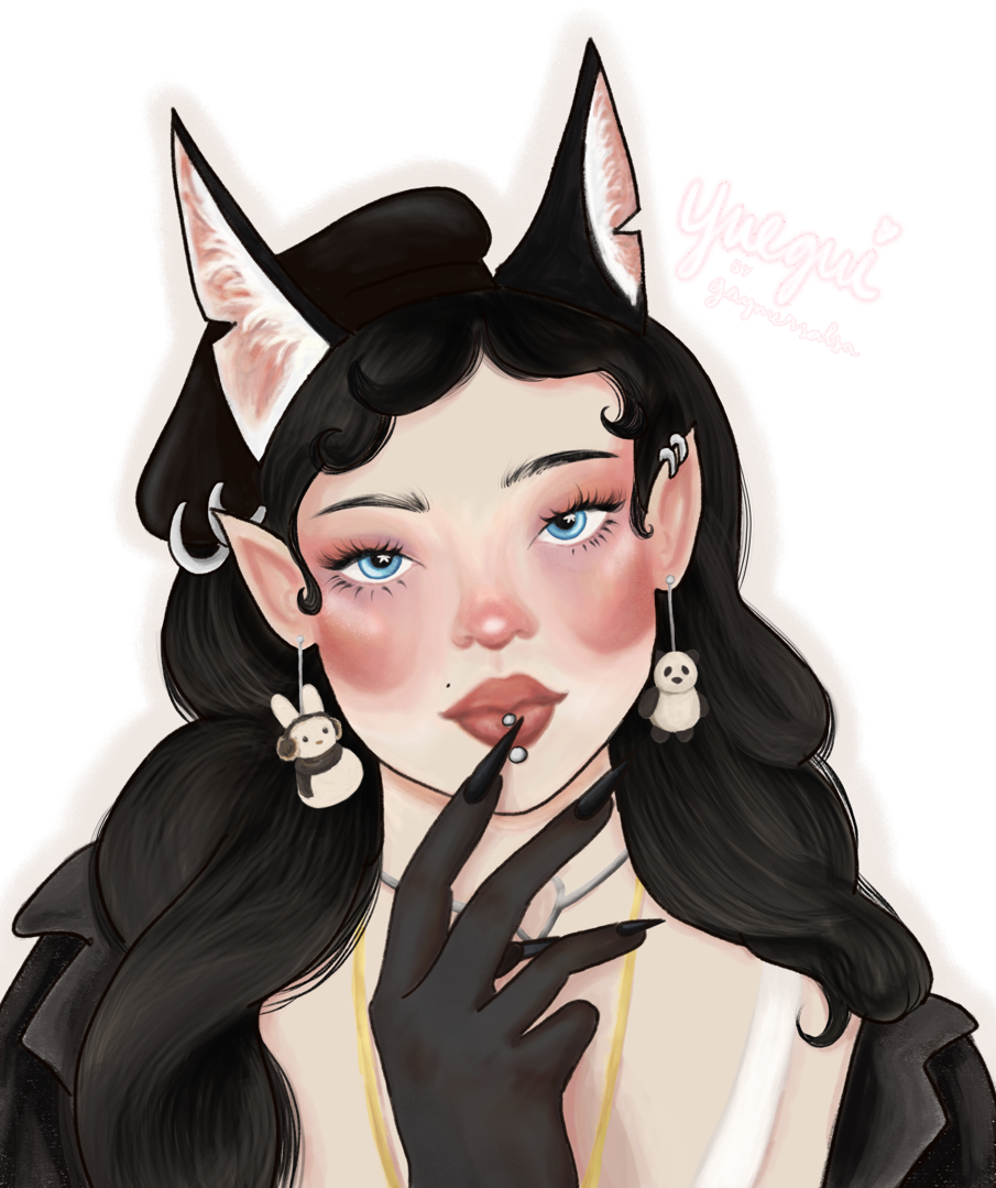 Yuegui - bust, full colour; flat painting brushes and outlines (2024)