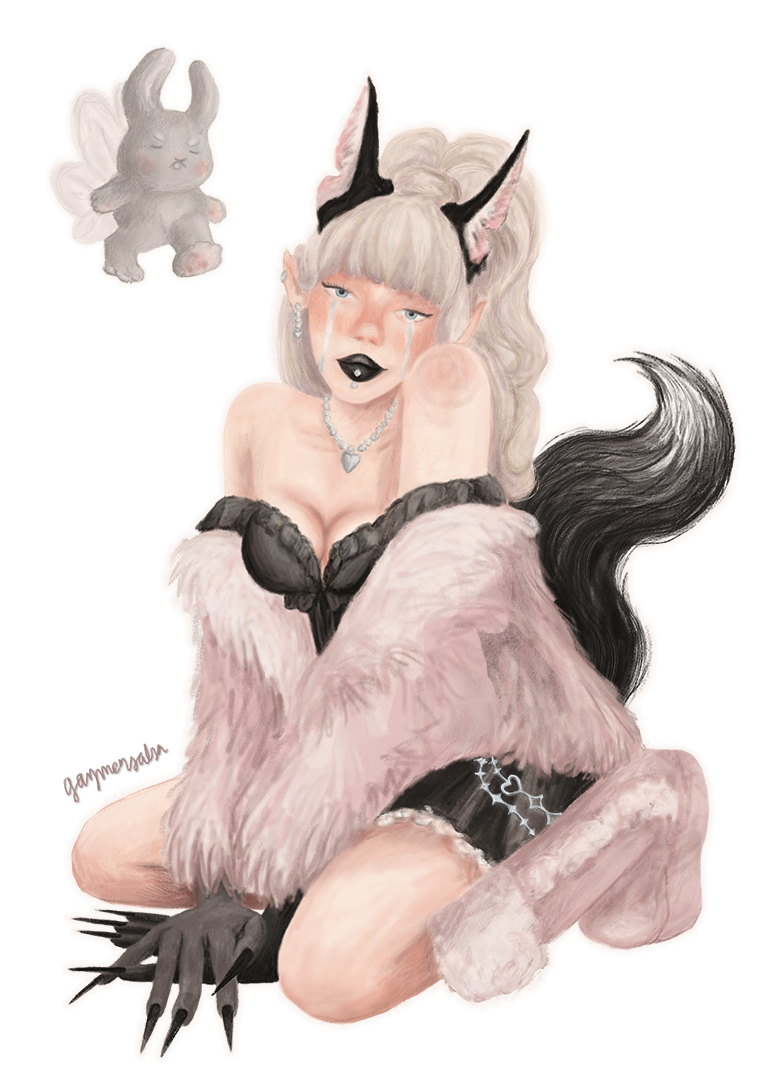 ahgase - full body, full colour; actually done as a sketch iirc but it looked like it belonged in this category lol; sketchbook brushes (2024)